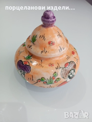 Порцеланова стара красива захарница буркан маркирана , снимка 5 - Кутии за храна - 52690100