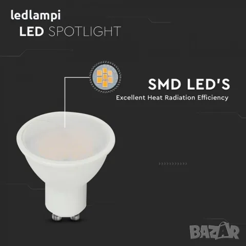 LED лампа 10W SMD GU10 Неутрално Бяла Светлина, снимка 2 - Лед осветление - 49222640