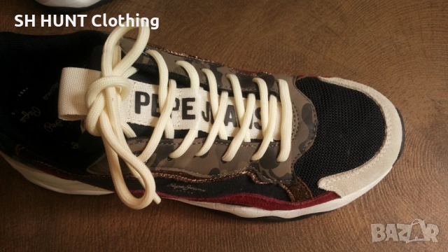 Pepe Jeans Sloane Camu Sneakers PLS31278 Black 999 Размер EUR 40 / UK 7 дамски естест. кожа 152-13-S, снимка 10 - Маратонки - 52666787