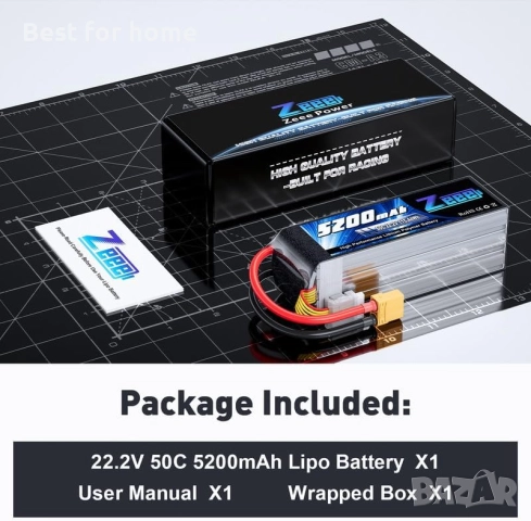 Zeee 6S Lipo Battery 5200mAh 22.2V 50C with XT90 Plug, снимка 6 - Друга електроника - 49842877