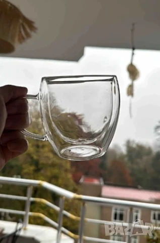Стъклена чаша за кафе с двойно дъно 200ml