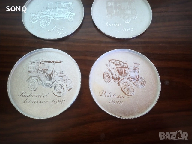 Страхотни Подложки За Чаши Със Стари Коли, снимка 4 - Антикварни и старинни предмети - 52823724