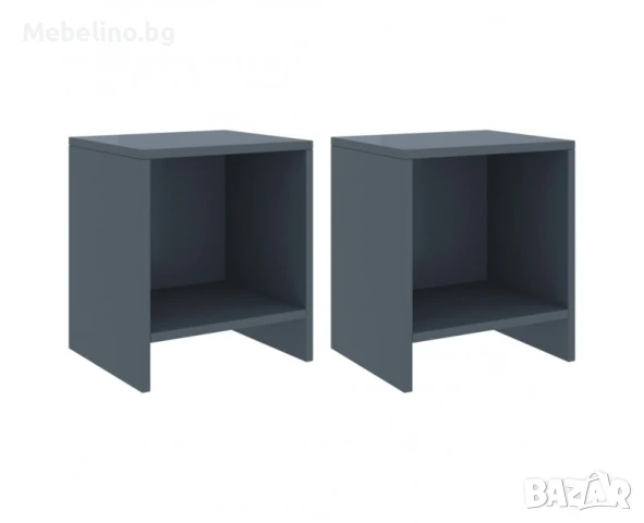 Нощни шкафчета, 2 бр, светлосиви, снимка 1