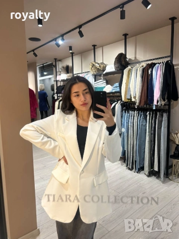 Бяло Дамско Сако, снимка 3 - Сака - 52885078