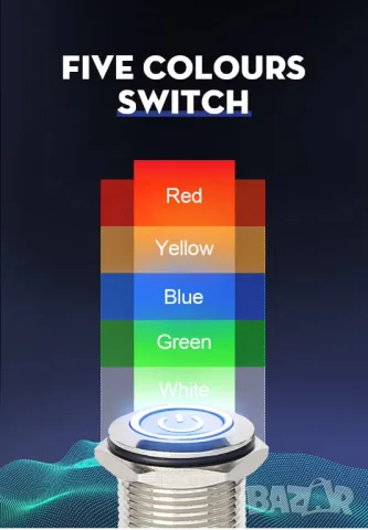 Метален прекъсвач 16мм/червена подсвeтка/230V, снимка 2 - Друга електроника - 48335645
