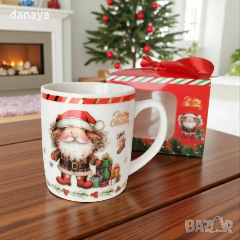 6238 Коледна чашка за кафе в подаръчна кутия, 180 мл, снимка 4 - Чаши - 52100182