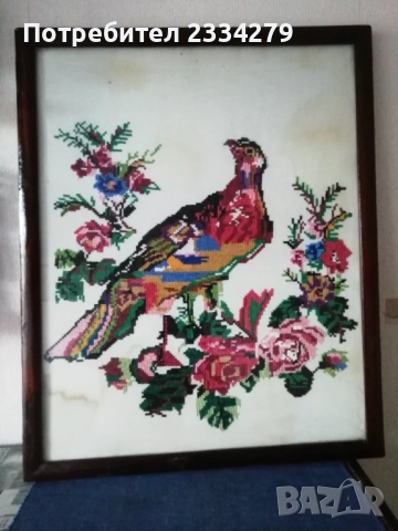 Стари гоблени поставени в остъклени дървени рамки. , снимка 2 - Гоблени - 51803074