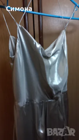 Сребриста елегантна рокля, снимка 1