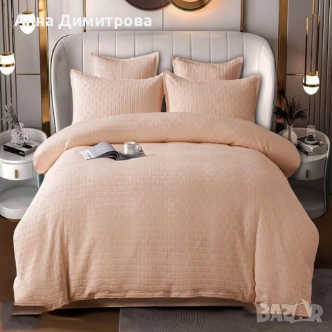 Луксозен комплект с драперия от 100% памук, снимка 6 - Спално бельо - 52777650