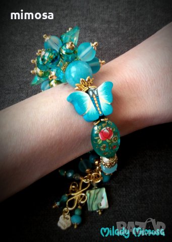 Гривна с Аквамарин и Титаниев кварц, снимка 6 - Гривни - 43079957