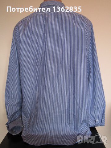 НОВА синьо-бяла луксозна дизайнерска мъжка памучна риза THE EMPEROR 1688 размер XL от САЩ, снимка 8 - Ризи - 43001320