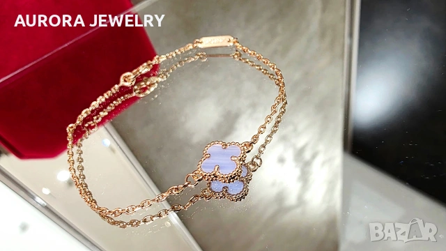 Van Cleef & Arpels VCA 1 Motif Rose Gold Chalcedony Sweet Alhambra Дамска Гривна
