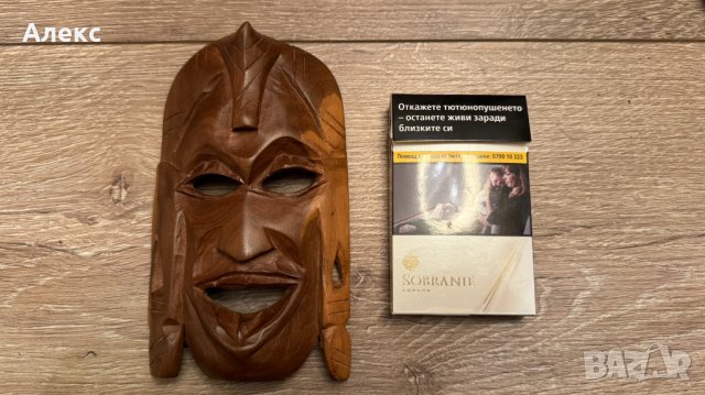 Африканска малка дървена маска, ръчна изработка., снимка 2 - Антикварни и старинни предмети - 44020734