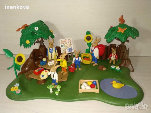 Playmobil великденски зайчета и работилница за боядисване на яйца Плеймобил Включени са фигурки от н