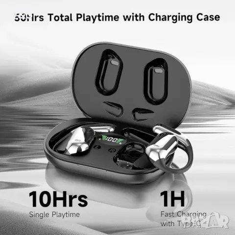 Слушалки с отворено ухо Bluetooth 5.4 Слушалки над ухото Слушалки Ергономичен дизайн Закачки за уши , снимка 7 - Bluetooth слушалки - 48089267