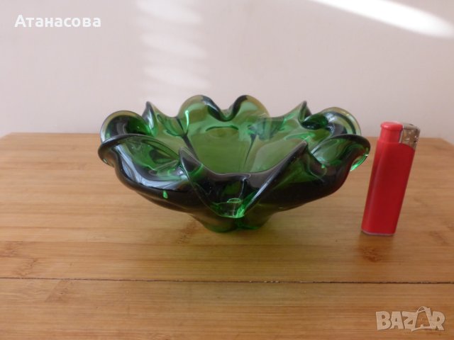 Голям пепелник стъклена купа бонбониера Мурано, снимка 10 - Декорация за дома - 43856643