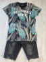 Къси дънкови панталони с тениска, снимка 1