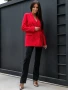 Дамско сако в червено с ефектен силует, снимка 2