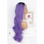 Дълга лилава лейс фронт перука Лила, снимка 4