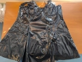 Нова черна лачена латексова дълга рокля от PVC лак, номер 44, размер L, снимка 2