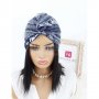 Тюрбан за коса в етно стил тъмносиньо и бяло, снимка 5