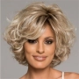 Къса дамска омбре златисто руса перука с фини светли кичур и тъмни корени, снимка 1