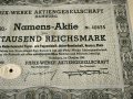 Акция | 1000 райх марки | Phrix-Werke AG Hamburg | 1941г., снимка 3