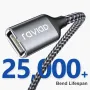 RAVIAD USB 2.0 удължителен кабел 2M, USB A мъжки към женски кабел, снимка 2