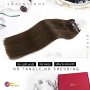 Нова кафява удължаваща естествена коса Треса удължения Прическа 60 см, снимка 3