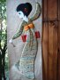 Красиво пано за стена 23х78,5 см текстил с женска фигура 1, снимка 1 - Пана - 28682502