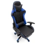 Геймърски стол за релакс с масаж и подложка за крака – син, снимка 9