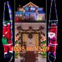 Дядо Коледа катерещ се по светеща стълба размер 60 см или 90 см, снимка 3
