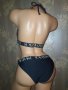 Supertrash S,M-Черен секси бански с надписи, снимка 1 - Бански костюми - 37289303