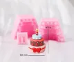 3d Торта на етажи и свещи 2 части силиконов молд форма фондан шоколад гипс , снимка 1