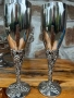 Декоративен посребрен комплект купа,ваза и 2 чаши отлично състояние, снимка 4