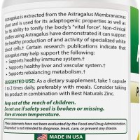 Best Naturals Astragalus капсула, 1000 mg, 120 броя, снимка 4 - Хранителни добавки - 43120972