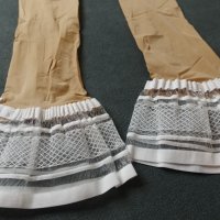 Поръчани -One Size нови телесни чорапи с ликра и бяла ластична лента, снимка 7 - Бельо - 43979413