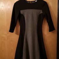 Нова -50% есенна рокля H&M S 36 размер черно и сиво, снимка 3 - Рокли - 26952670