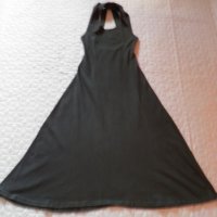 Ефектна дълга черна рокля/сукман S/M, снимка 1 - Рокли - 26644750