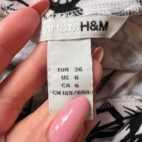 H&M Черно бяла пола с цветя 36 размер 🖤🤍, снимка 4 - Поли - 44047209