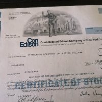 Сертификат за акция | Con Edison Company New York | 1977г., снимка 2 - Други ценни предмети - 34641242