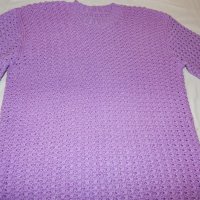 Лилава блуза- ръчно плетиво Л размер, снимка 4 - Блузи с дълъг ръкав и пуловери - 27306342