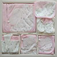 Бебешки комплект за изписване 10 части – Спинкащо мече в розово, снимка 2 - Комплекти за бебе - 42940624