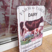 Метална табела ферма крава теле кисело мляко сирене кашкавал масло, снимка 2 - Декорация за дома - 44866857