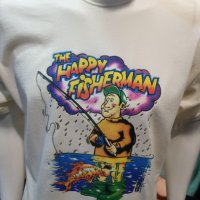 Нова мъжка забавна тениска с трансферен печат HAPPY FISHERMAN (Щастливия Рибар), снимка 9 - Тениски - 28296202