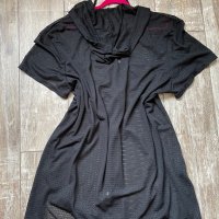 Дълга черна риза жилетка  туника рокля от мрежа цип , снимка 8 - Жилетки - 37531878