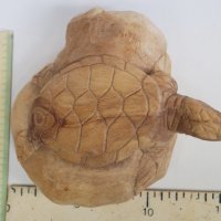 Дървена гъба водна костенурка ръчна изработка уникален подарък, снимка 13 - Статуетки - 36804590