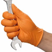 Оранжеви нитрилни ръкавици - 22.50 лв. с ДДС, снимка 2 - Аксесоари и консумативи - 38688746