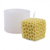 3D Пчелна медена пита килийки куб силиконов молд форма свещ капъп свещи, снимка 3 - Форми - 36959153