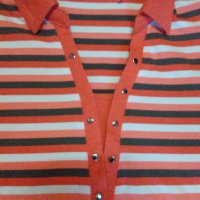 Дамска блузка с якичка 100% памук, снимка 1 - Тениски - 28944895